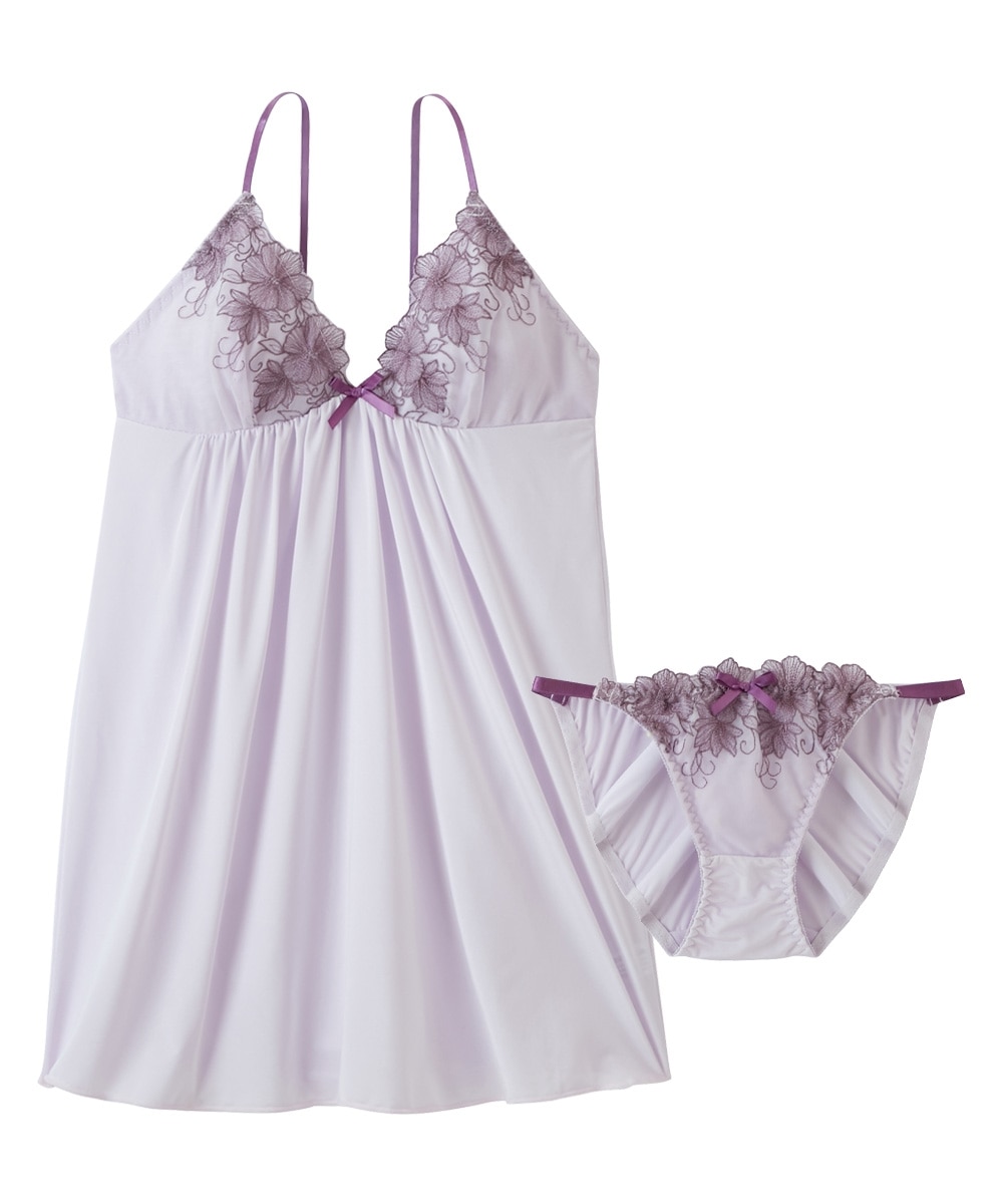 スモーキーフラワー刺しゅうベビードール・ショーツセット 通販