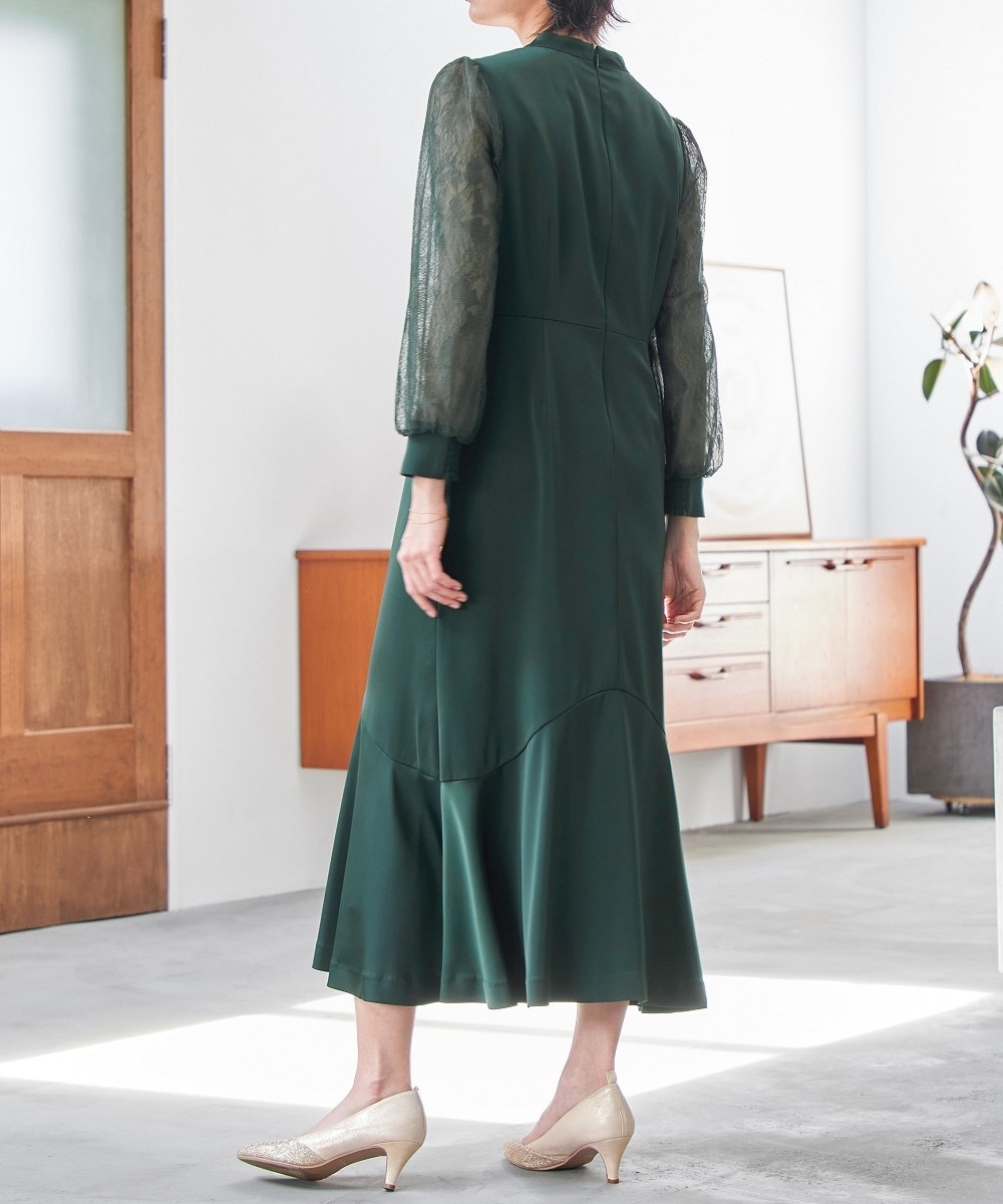 結婚式・パーティー・オケージョンドレス】パール調ボタンデザイン