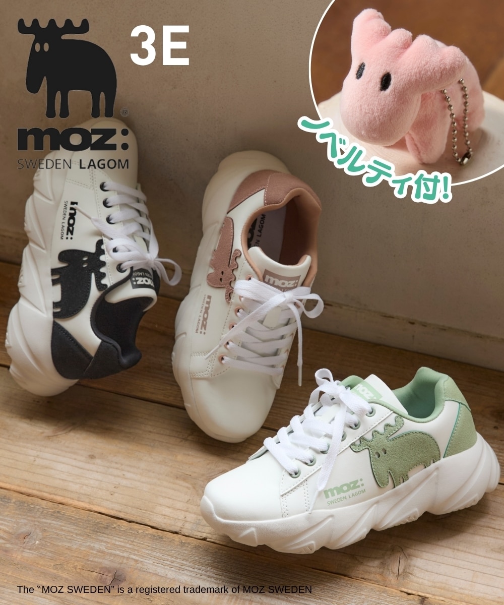 ノベルティ付】moz（モズ）サイドロゴスニーカー（ワイズ3E） 通販