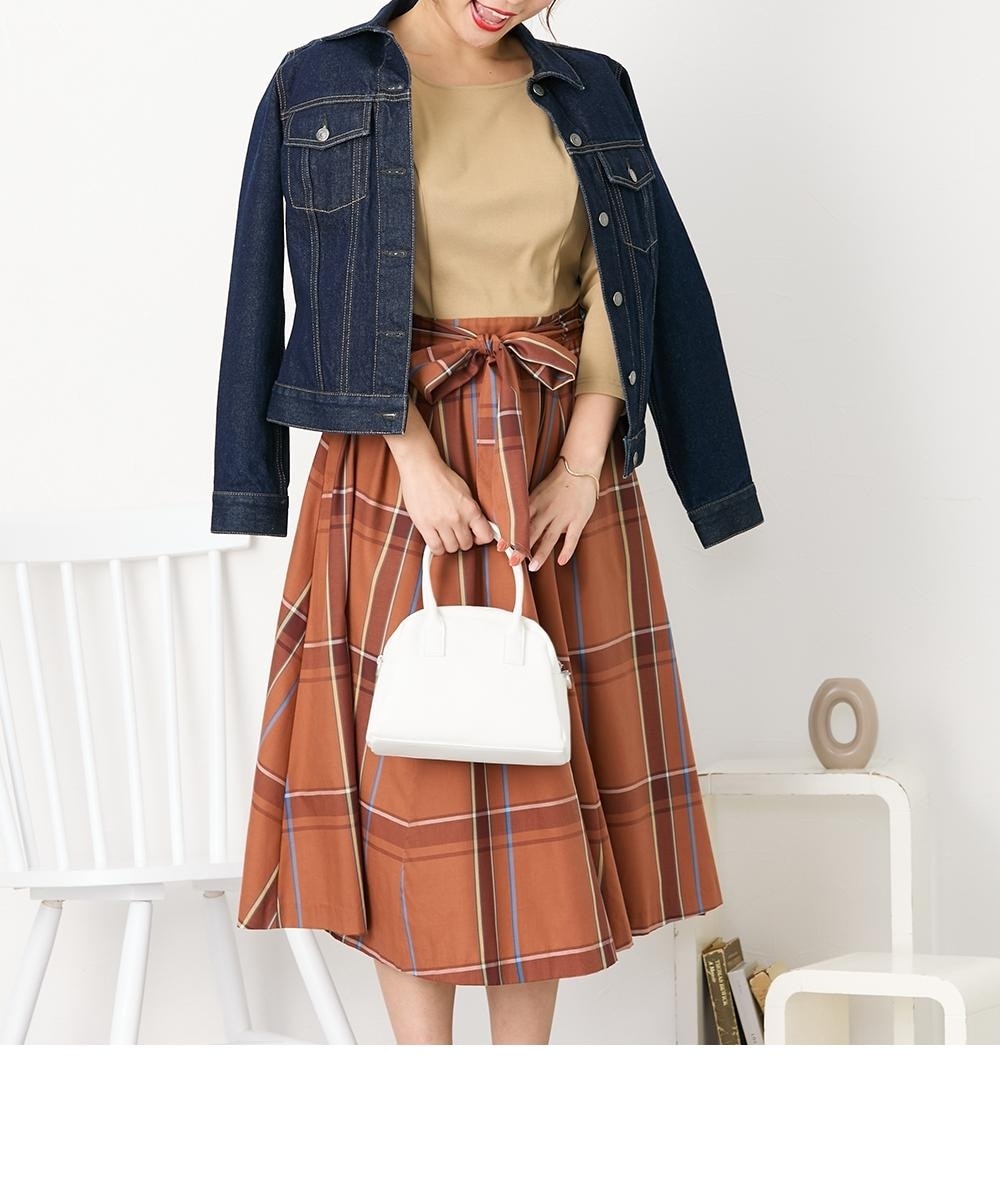 大きい胸専用】宇仁繊維生地使用ドッキングワンピース（7分袖トップス