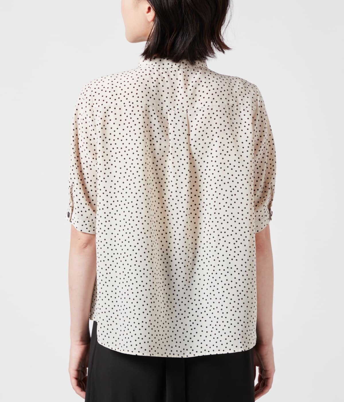 ドットプリント 5分袖ボウタイブラウス(71652004-2024)｜ファッション