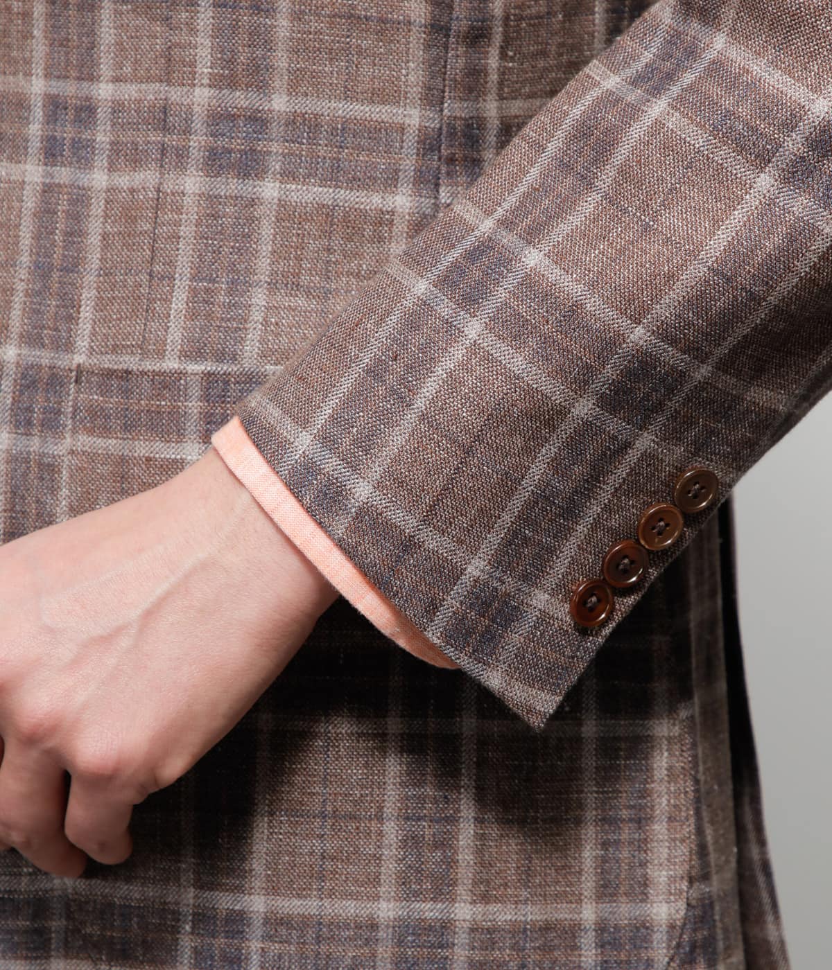 リネンウール チェック ジャケット(85192253-2024)｜ファッション通販