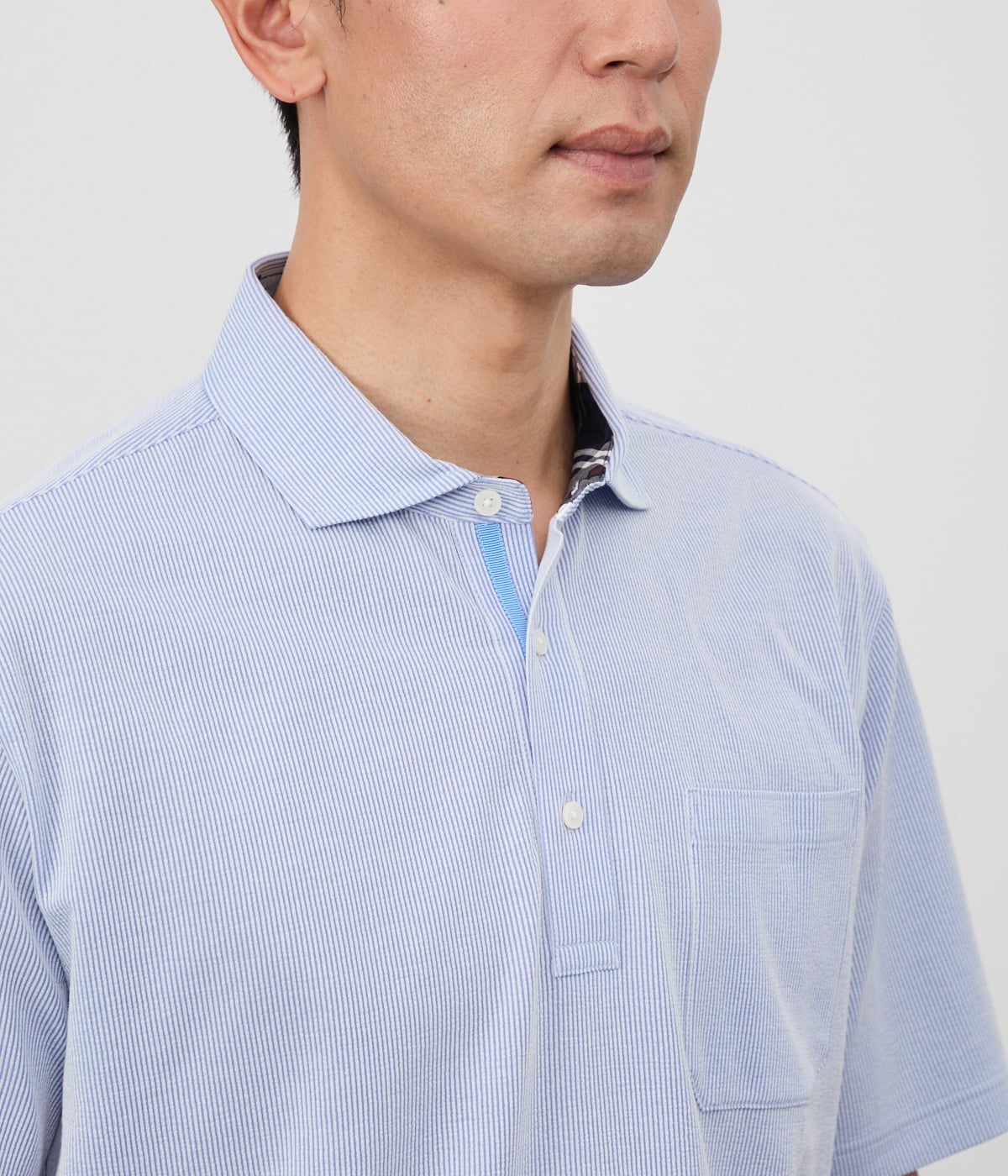 吸水速乾】COOL COMFORT ジャージーサッカーストライプ ポロシャツ