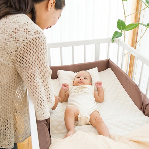 キャンペーン】ベッドサイドベッド03 ホワイト(添い寝安全ベルト付