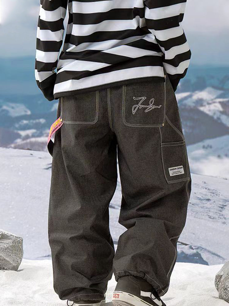Women's ChillTrack Oversize Baggy Snowboard Pants Cargo Denim