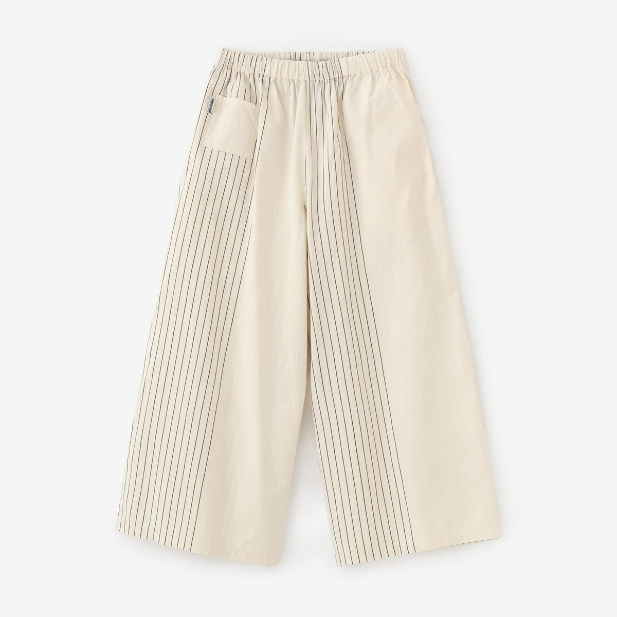 伊勢木綿 20/20 広形（ひろなり）もんぺ／半分縞（はんぶんじま） 生白