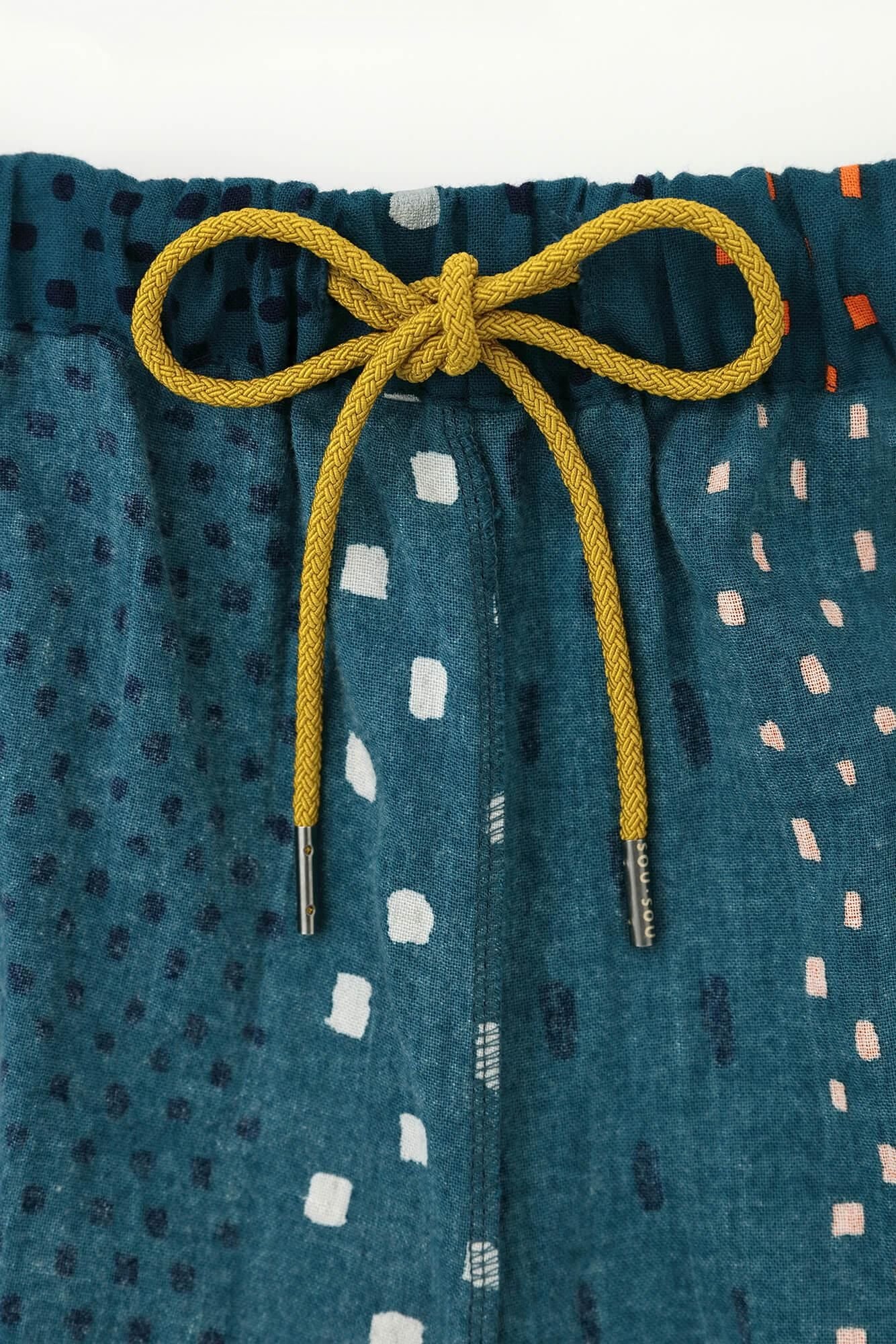 高島縮 20/20 広形（ひろなり）もんぺ はぎ丈／霰縞（あられじま）