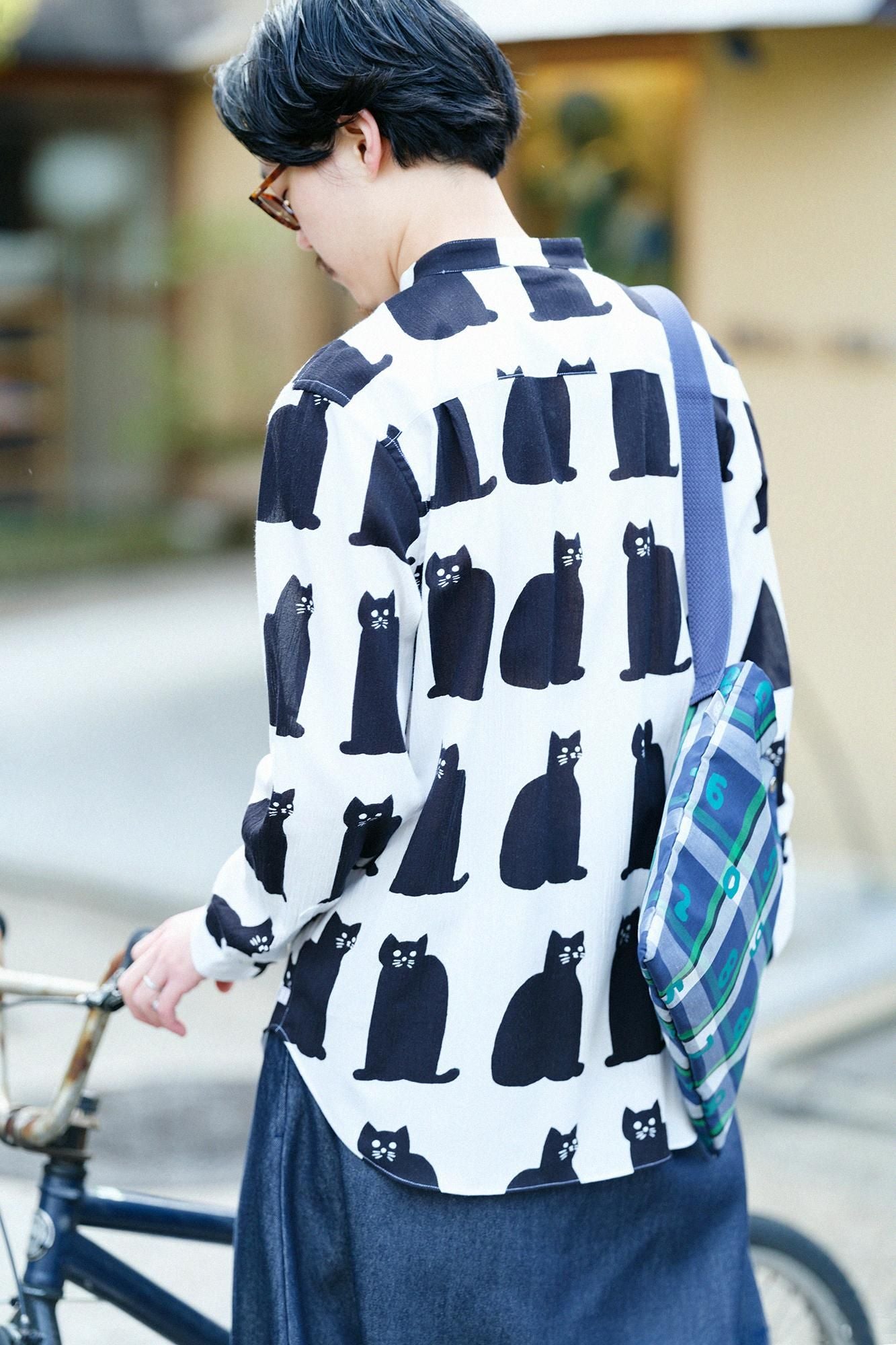 3月10日頃発送予定】高島縮 20/20 スタンドカラーシャツ／きまぐれ