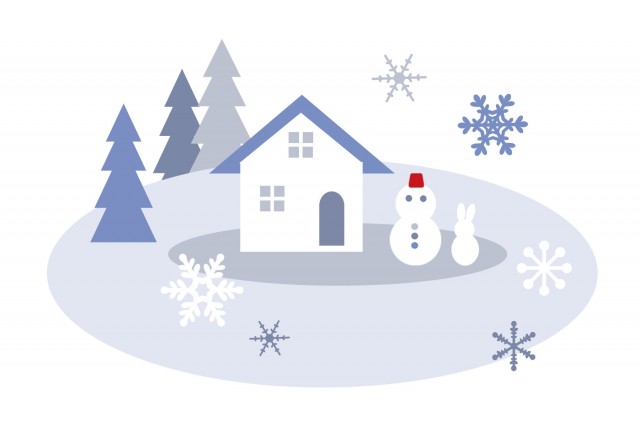 冬の一軒家 | 無料イラスト素材｜素材ラボ
