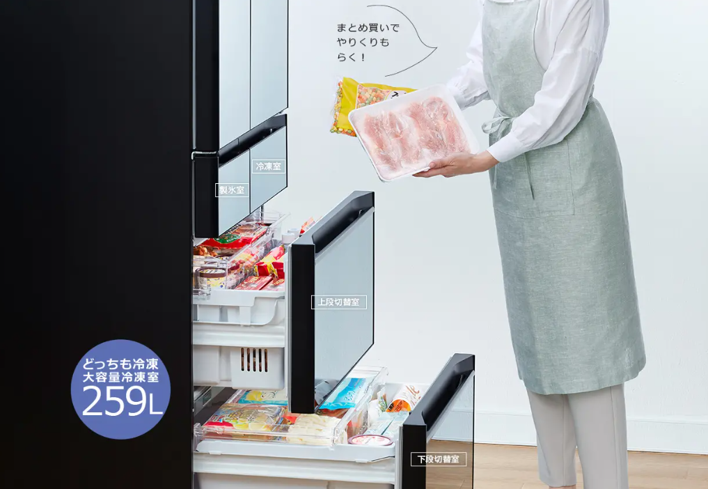 冷蔵庫 KXCCシリーズ クリスタルミラー R-KXCC57V-X ［幅68.5cm /567L