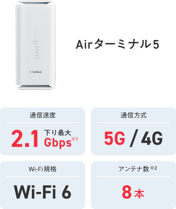 SoftBank Air（ソフトバンクエアー）Airターミナル 5 | インターネット
