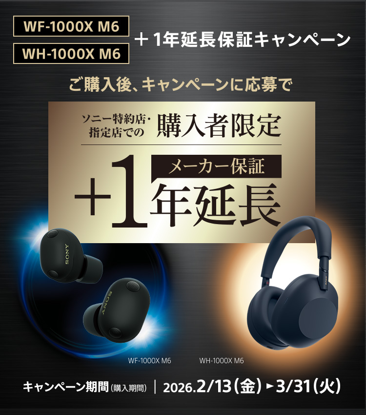 WF-1000XM6 / WHｰ1000XM6 +1年延長保証キャンペーン | ヘッドホン | ソニー