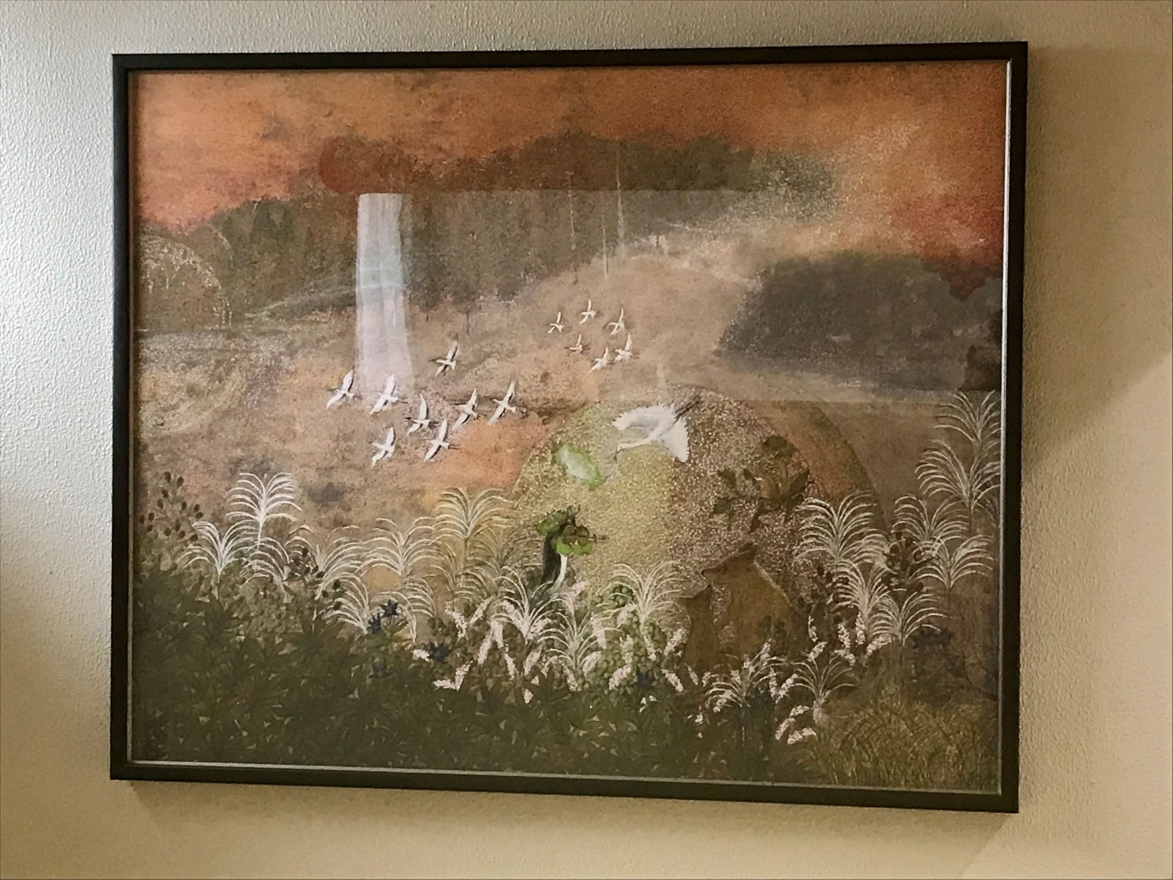 ぽとふ館へ F100号絵画の取付作業