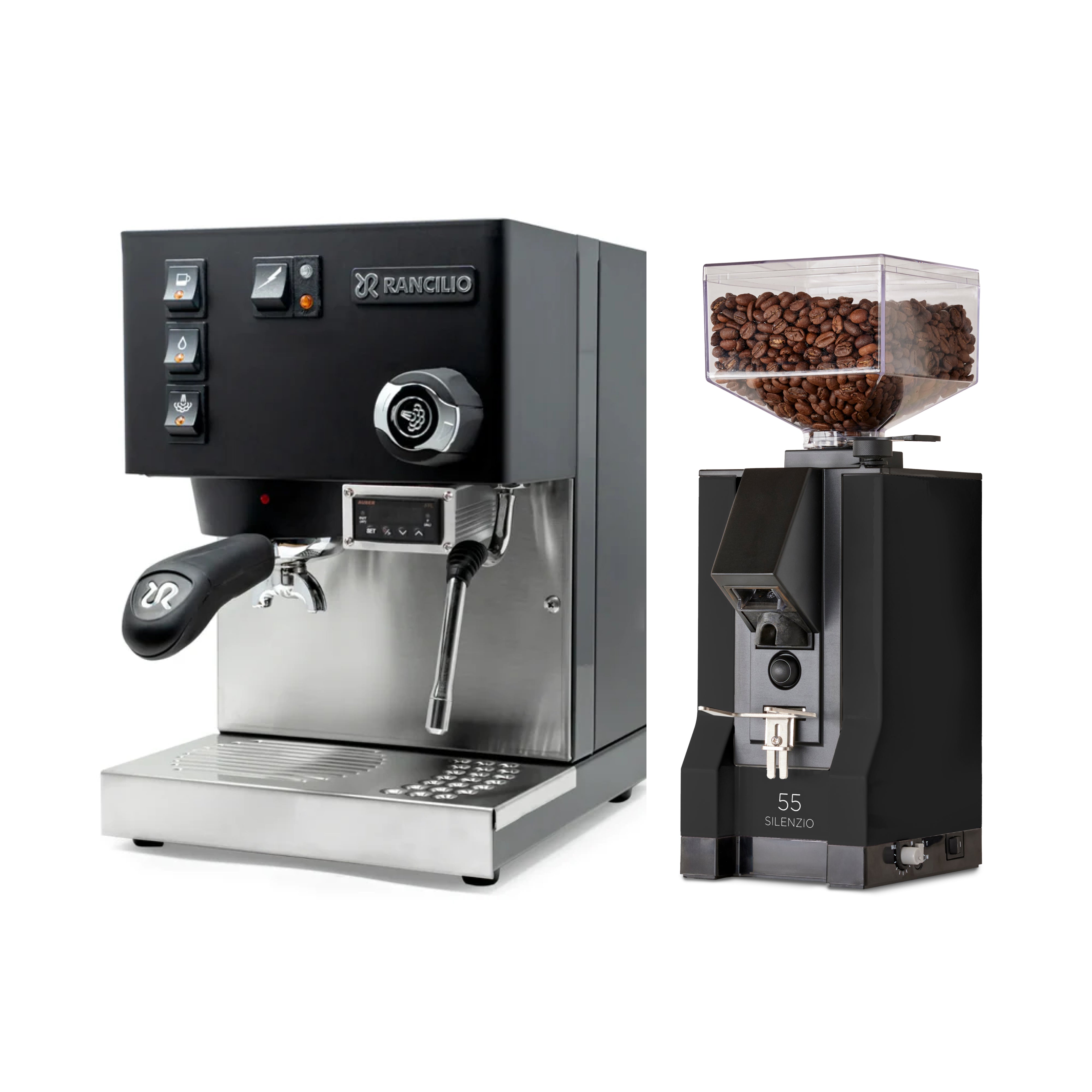 Rancilio Silvia PID and Mignon Silenzio 55 Bundle | Seattle Coffee
