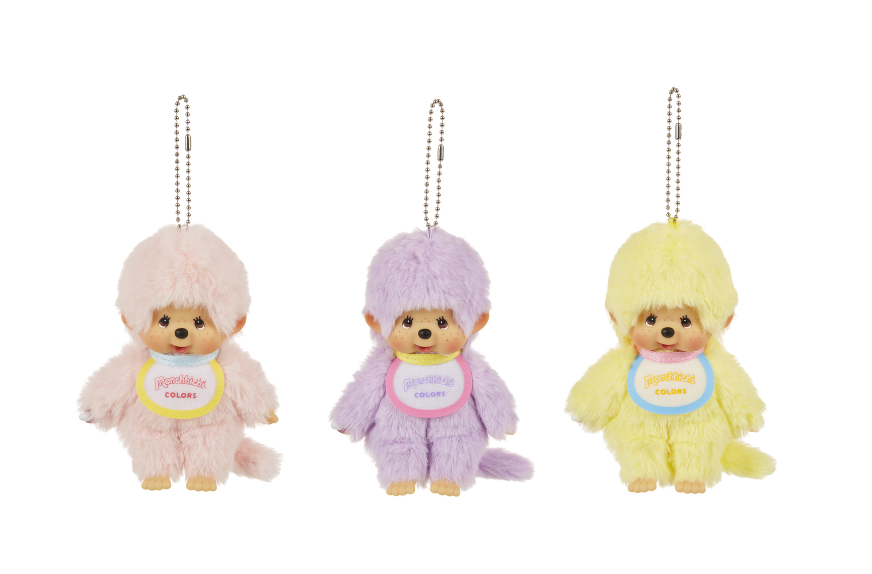 モンチッチ】モンチッチCOLORS キーチェーン ピンク/パープル/イエロー