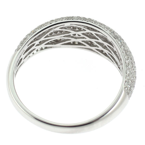 K18WG シングルカット ダイヤモンド リング 1.00ct マイクロパヴェ