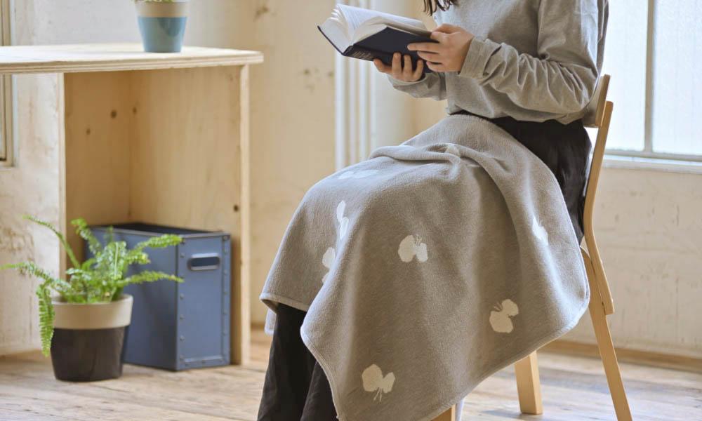 シュニールコットン ミニブランケット CHOUCHO 70×90cm / グレー