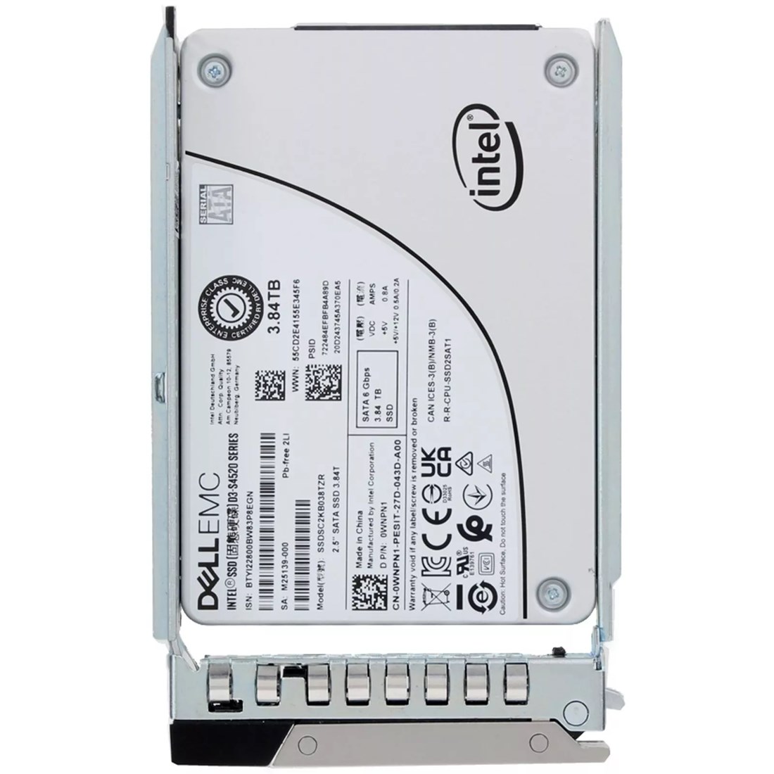 Dell 3GDK0 3.84Tb SATA-6Gbps 2.5Inch Read Intensive 1DWPD Hot Plug SSD