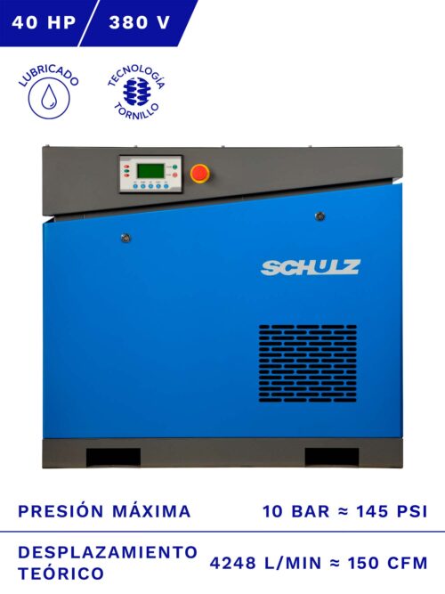 COMPRESOR DE TORNILLO SCHULZ 50HP 10BAR 198CFM » SERVICOMP