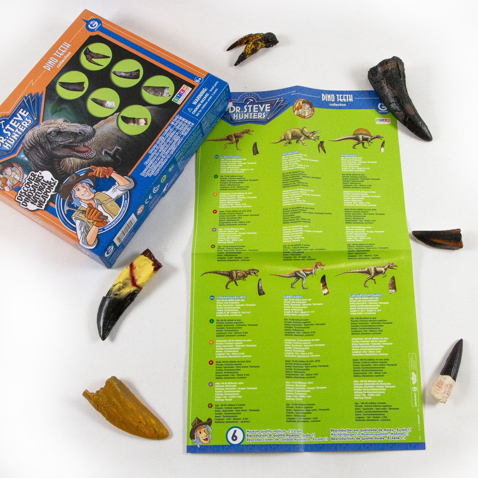 GEOWorld Dino Teeth Replica Collection - 6 pieces | Safari Ltd®