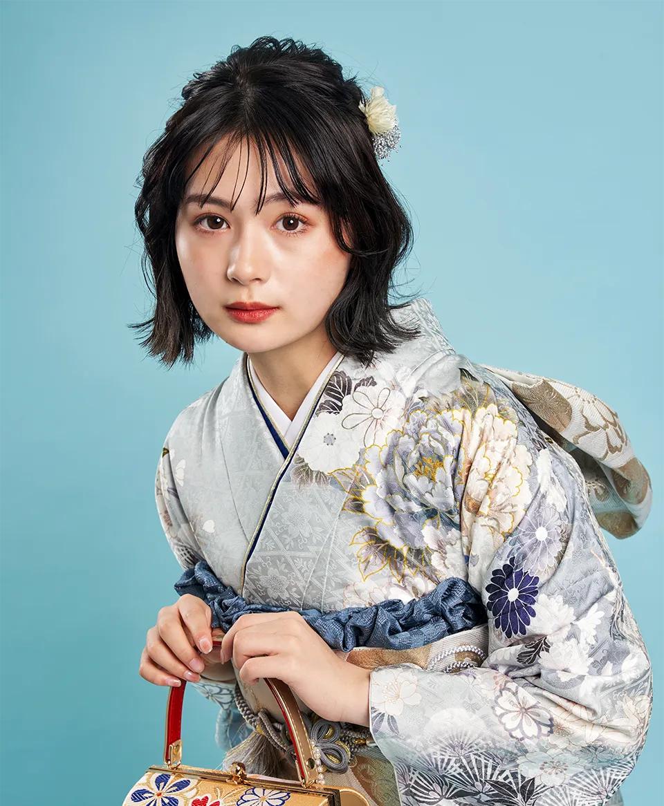 水色地青牡丹に白百合[FS5007] | 成人式振袖レンタル京都さがの館