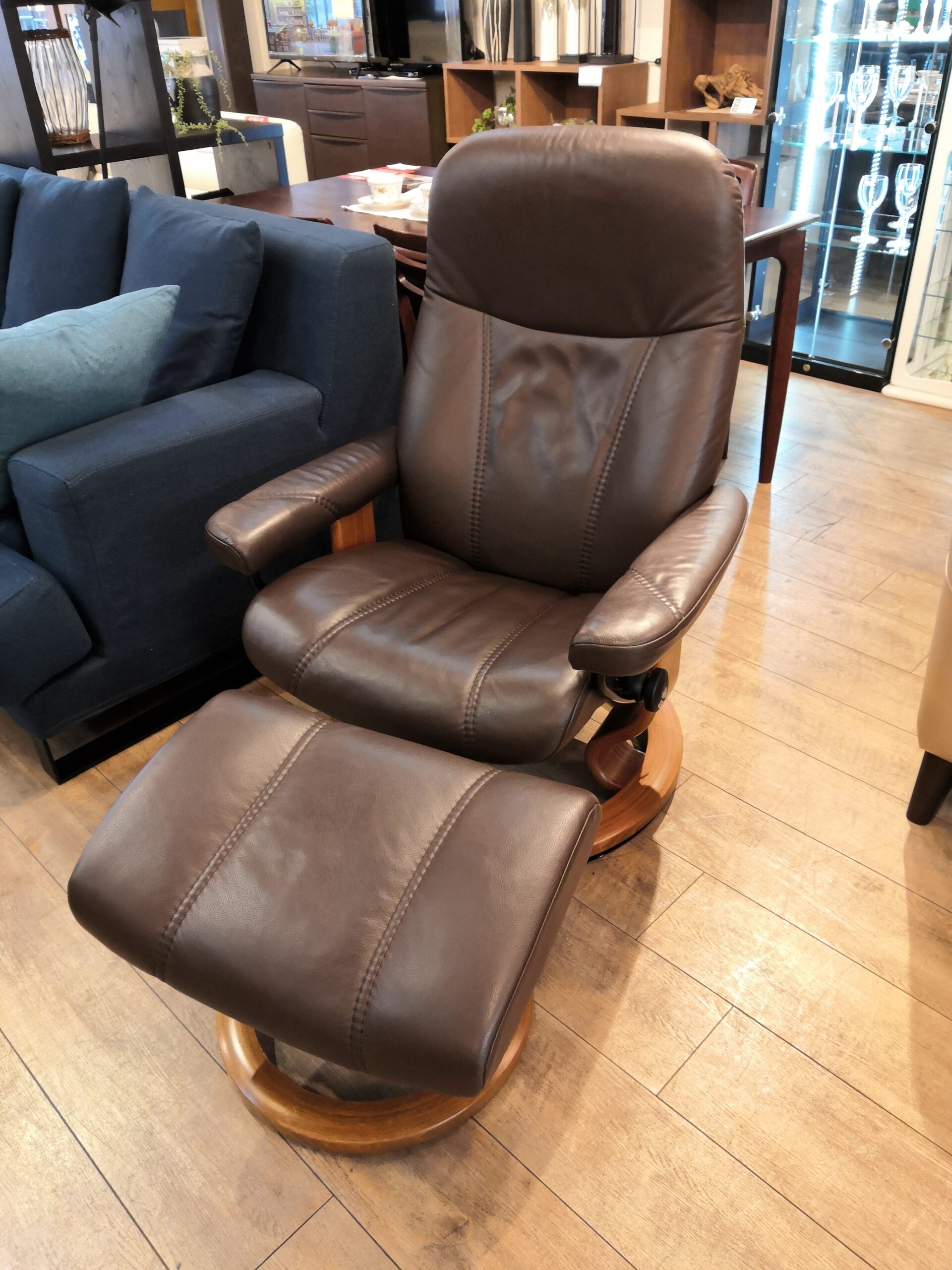 中古品】EKORNES エコーネス リクライニングチェア ブラウン