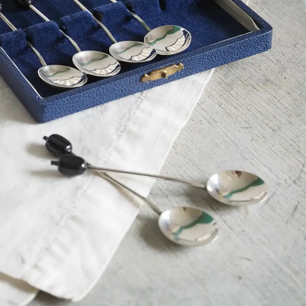ヴィンテージ コーヒービーンズスプーンセット/スターリングシルバー