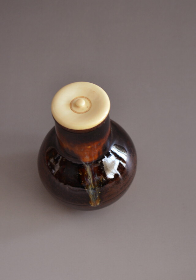 鶴首茶入 桶谷定一作 茶道具 茶入 Antique Sam's Collection