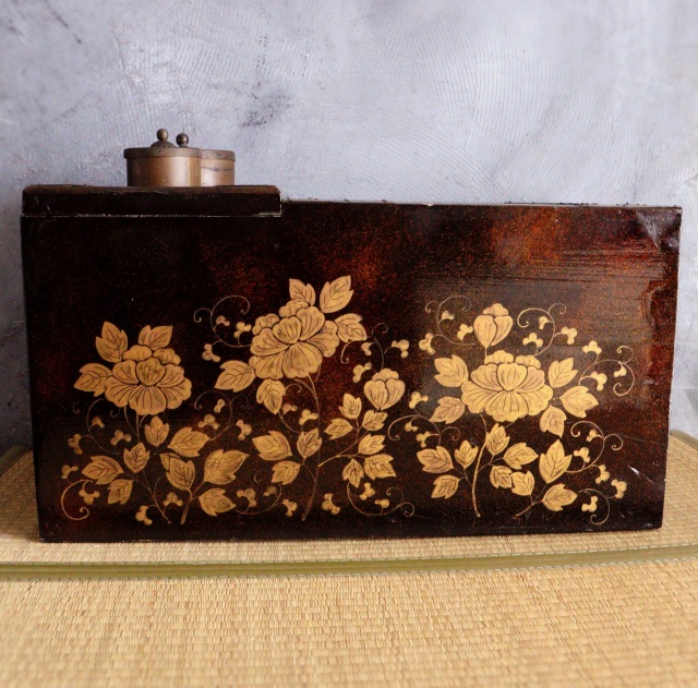 蒔絵長火鉢 梨地 手あぶり 蒔絵火鉢 卓上火鉢 煎茶 風炉 Antique Sam's