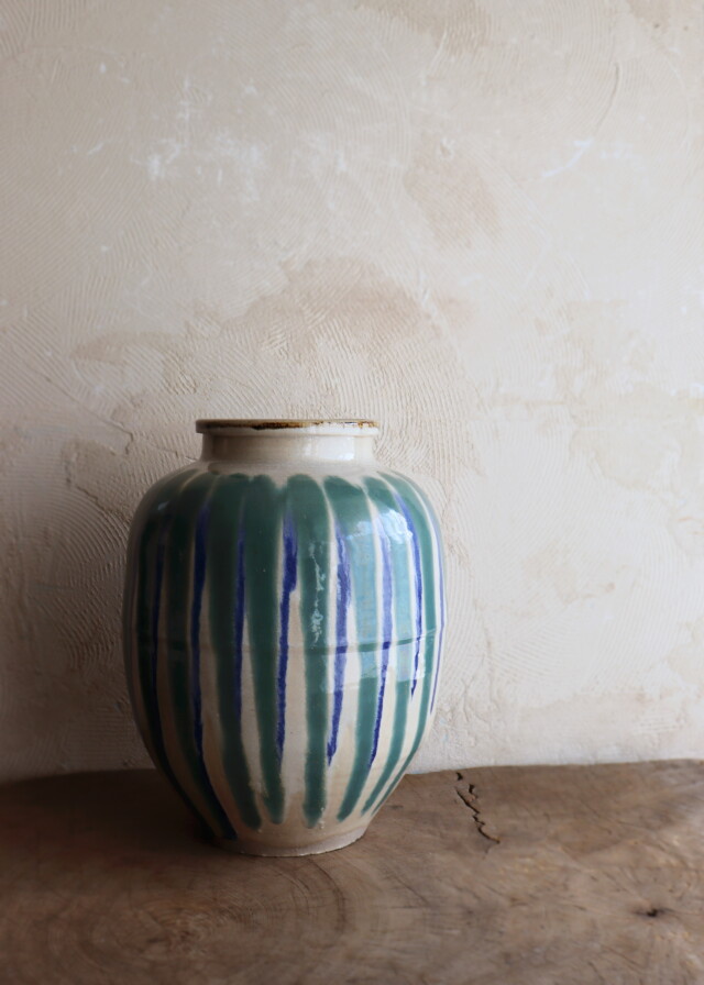 信楽焼 すだれ釉壷 民藝 茶壺 花器 投げ入れ 壷 簾