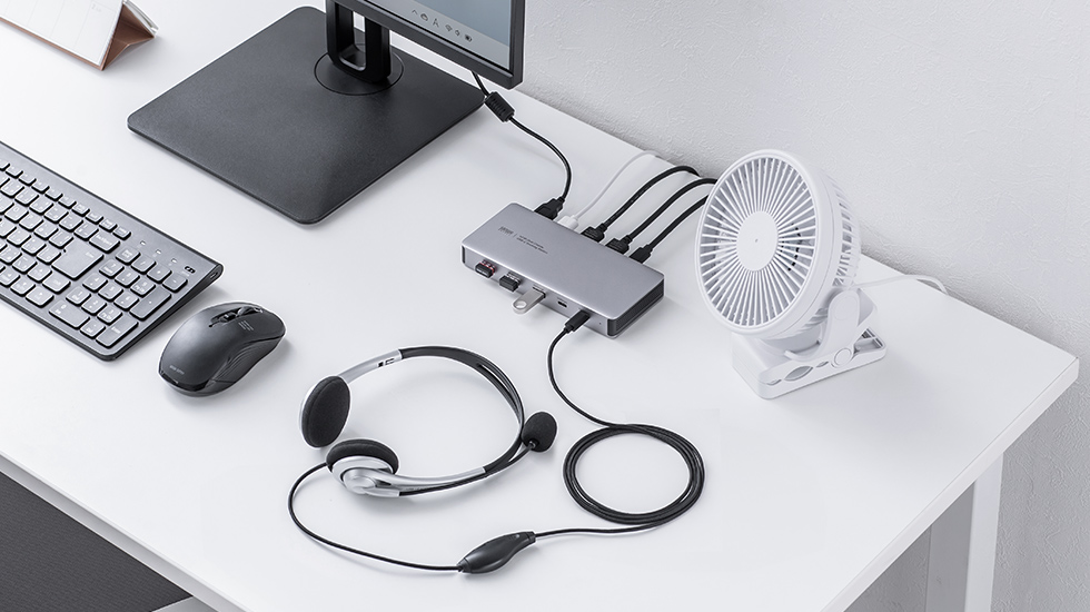 最大4K/60Hzの解像度で2画面の同時出力が可能なドッキングステーション