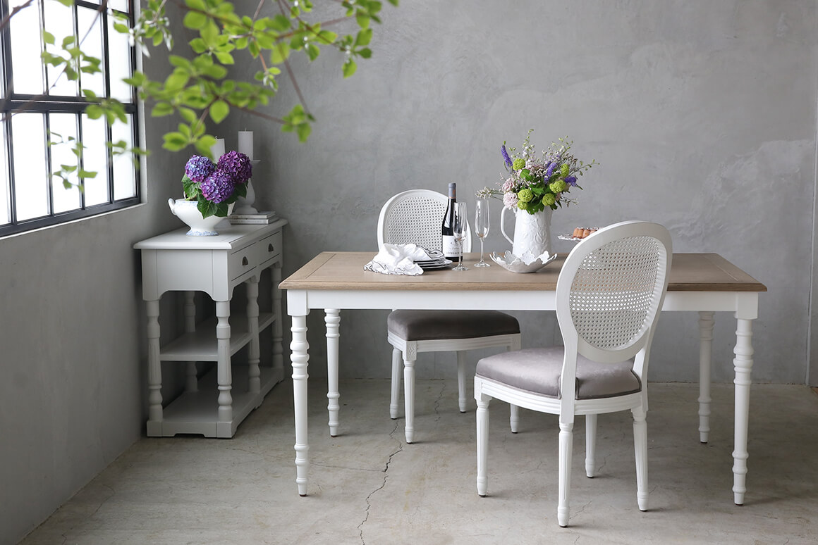 SGDダイニングテーブルホワイトTopナチュラルA - サラグレース