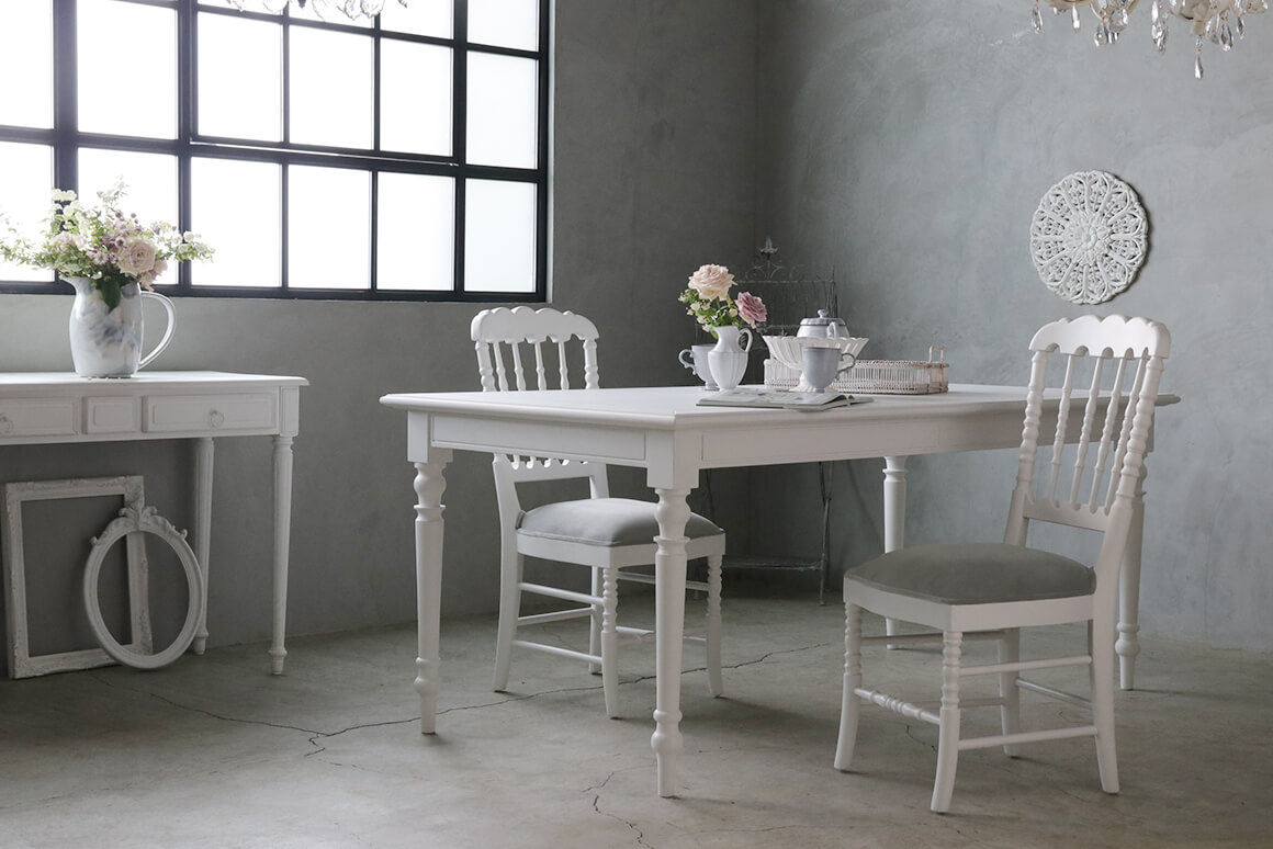 SophieダイニングチェアNapoleonホワイト&ライトグレー おしゃれな家具