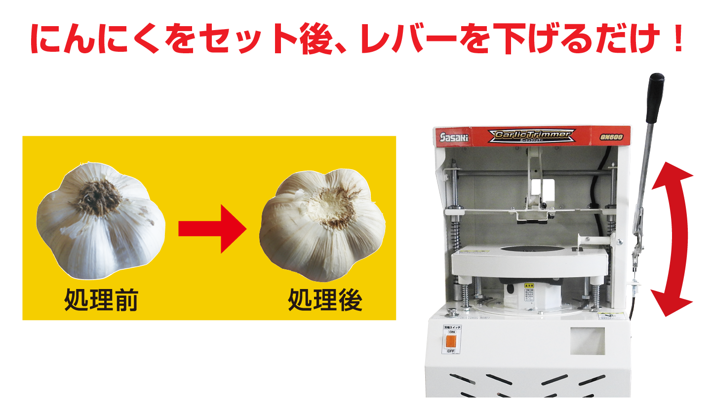 ニンニク根すり機 ガーリックトリマー│株式会社ササキコーポレーション