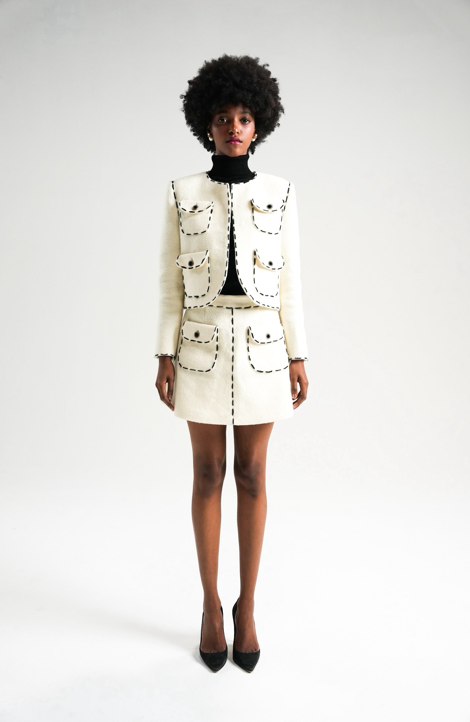 stitch tweed jacket – shéller / シェリエ