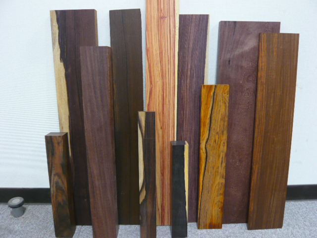 ギター製作指板材 マダガスカルローズウッド&エボニーセットばら売り