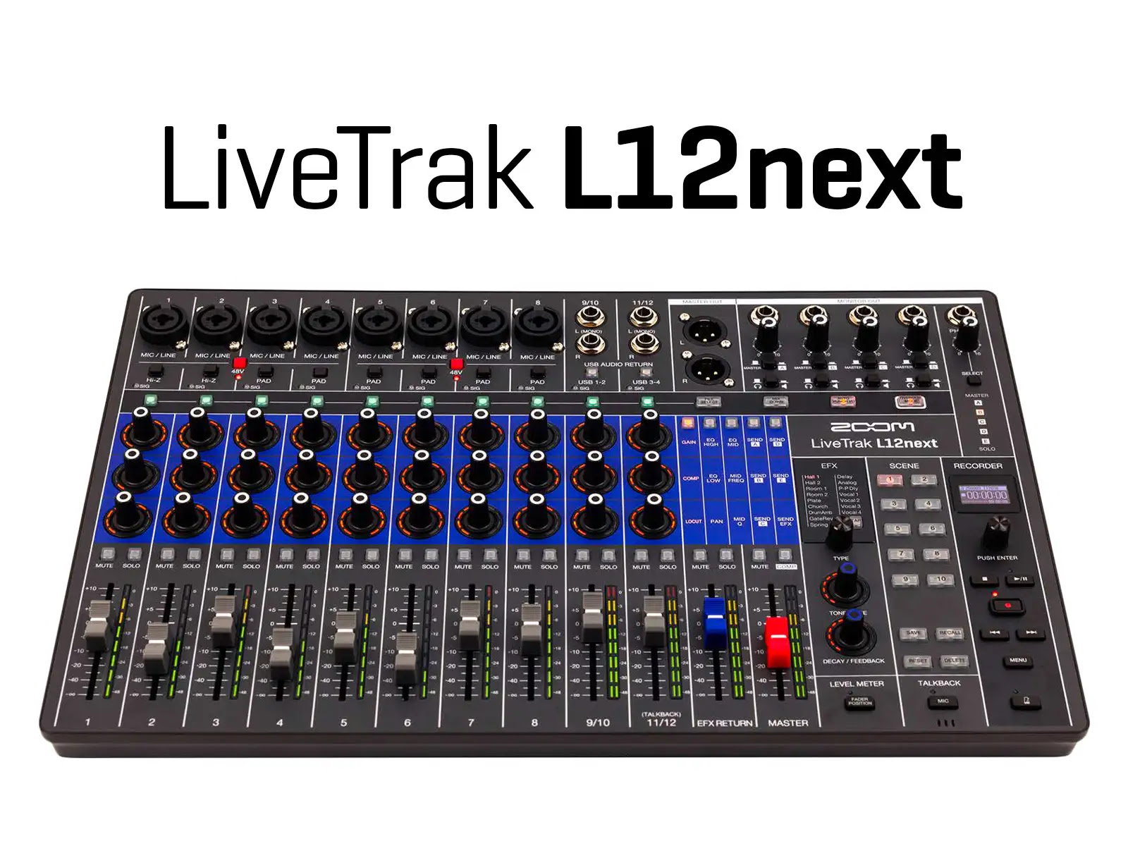 ZOOM LiveTrak L12next登場！ アナログの操作性とデジタルの利便性を