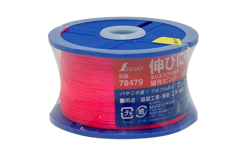 ポリエステル水糸 リール巻細 0．5㎜ 500m 蛍光ピンク - シンワ