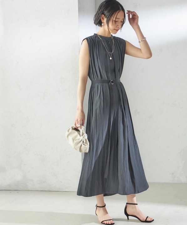 手洗い可能〉割繊 無地 ノースリーブ ワンピース｜ SHIPS 公式サイト