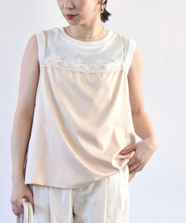 quaranciel:〈洗濯機可能〉サテン レース キャミソール｜ SHIPS 公式サイト