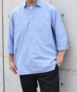 SHIPS any: ピュアリネン キャンプポケット ハーフスリーブ オープン