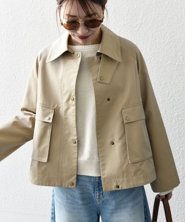 SHIPS any:〈手洗い可能〉シャンブレー Aライン フレア ショート