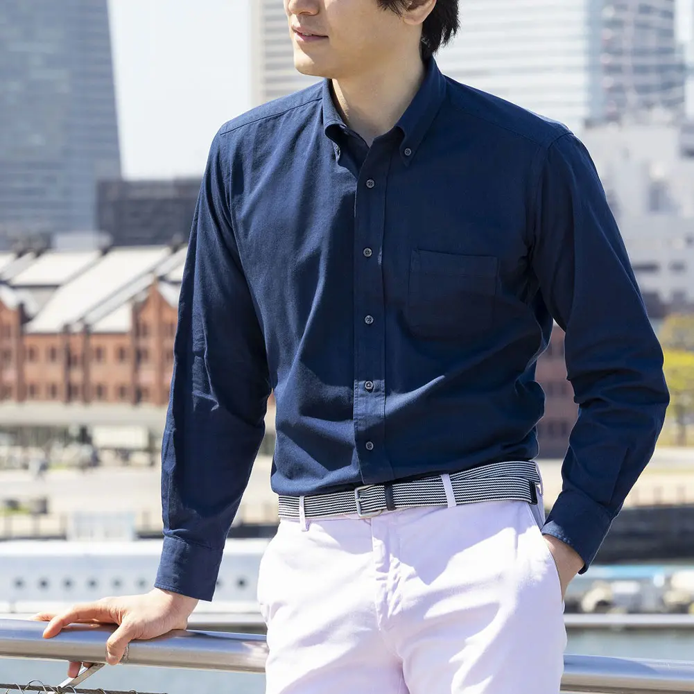 CHOYA URBAN STYLE カジュアルシャツ 綿100％ コットン 長袖 ボタン