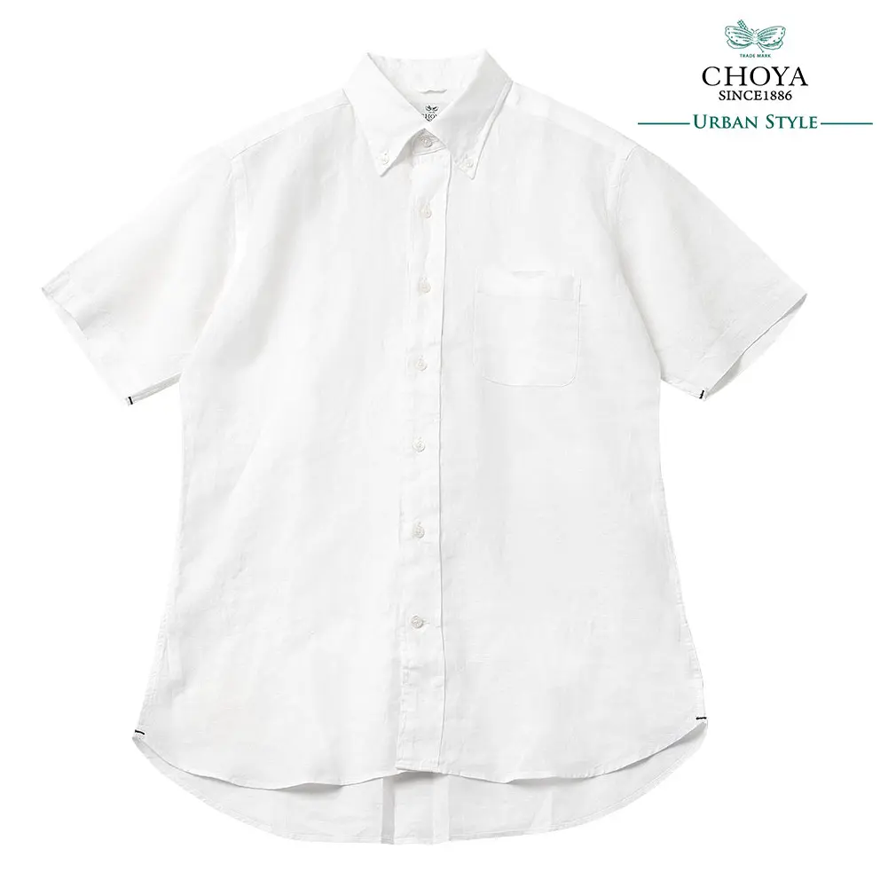 CHOYA URBAN STYLE 白無地 ホワイト リネン 麻100% 半袖 リネン