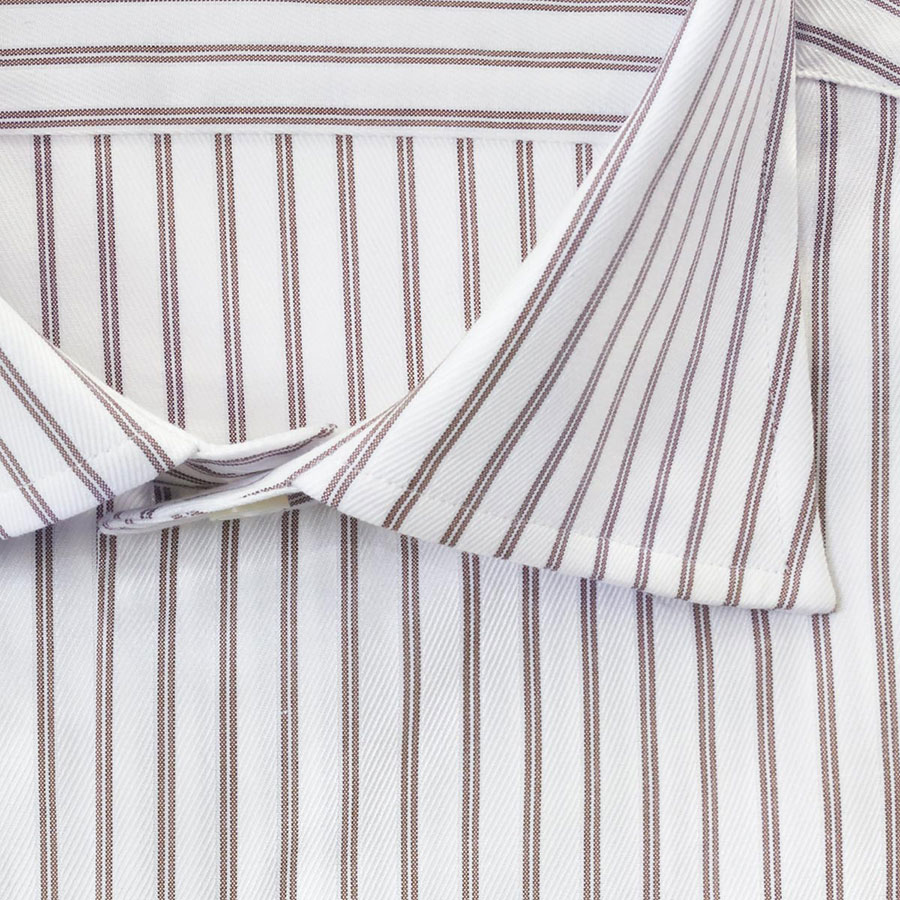 ワイシャツ ストライプ ブラウン ドビー CHOYA1886| CHOYA SHIRT