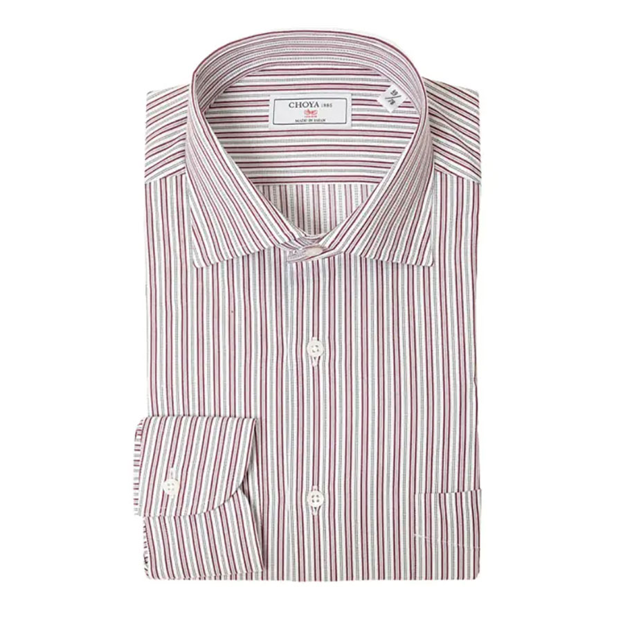 ワイシャツ ストライプ レッド ドビー CHOYA1886｜CHOYA SHIRT