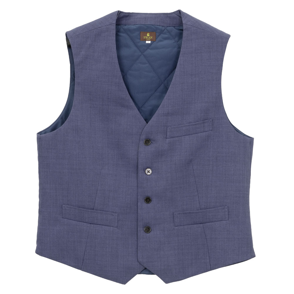 ニットベスト ジレ Vネック 前開き ウール100% 全3色 ネイビー 紺色