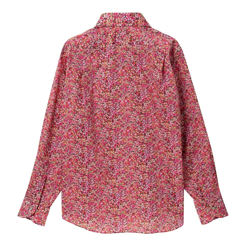 ワイシャツ プリント 花柄 草木、ボタニカル ピンク LOUIS & CLERK
