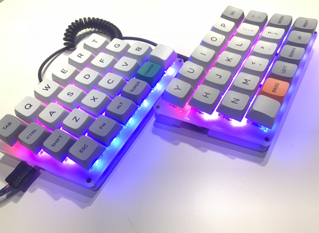 分割型オール1uロースタッガードキーボード：Zinc | 25KEYS