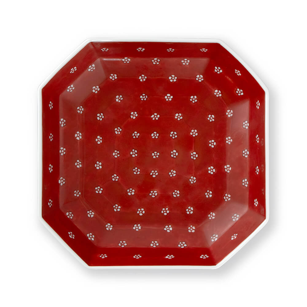 赤絵梅地紋 方皿 ｜ 有田焼の源右衛門窯公式オンラインショップ